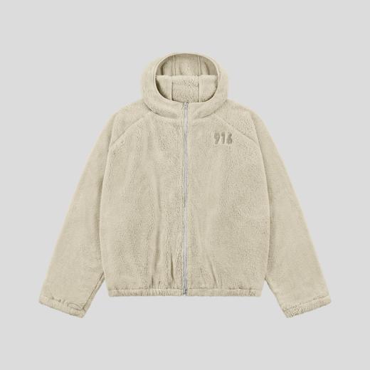 GOODBAI 916 logo贴布摇粒绒连帽拉链插肩oversize外套 商品图2