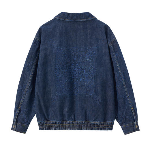ONIARAI/鬼洗25秋冬新泥棒蓝敦煌藻井绣花宽松牛仔夹克男 N340239 商品图4