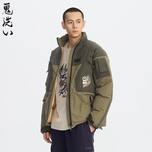 ONIARAI/鬼洗25秋冬新品多口袋工装拼色立领棉服外套男式 B340243 商品图1