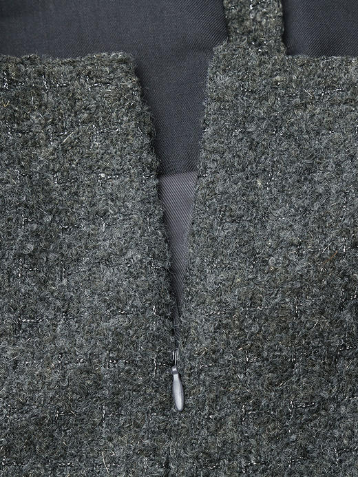 深灰色粗花呢背带裙 复古风单排扣双口袋连衣裙 秋冬显瘦百搭学院风女裙 商品图4