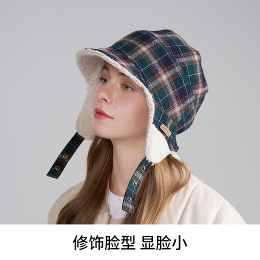 卡蒙绵羊毛格纹时尚保暖帽KM-5274 商品图5