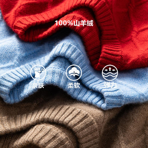 100%山羊绒绞花针织马甲女圆领套头背心百搭叠穿羊绒衫 商品图1