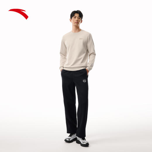 安踏加绒运动卫衣男2025冬季新款纯色训练套头长袖上衣152547726N 商品图2