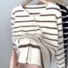 秋冬【新款条纹开衫】长袖针织上衣 修身显瘦百搭气质时尚毛衣 商品缩略图5