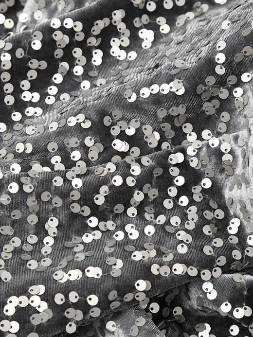 银灰色亮片鱼尾半身裙 复古风高腰显瘦中长裙 派对约会闪耀百搭女式裙装 商品图3