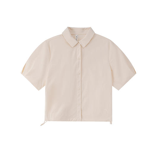 安踏正品女子2025夏新款综训潮圆领速干运动短袖梭织衫162527147 商品图0