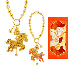 【马年新品预售】招财马·平安福花丝串珠挂件 车挂 包挂