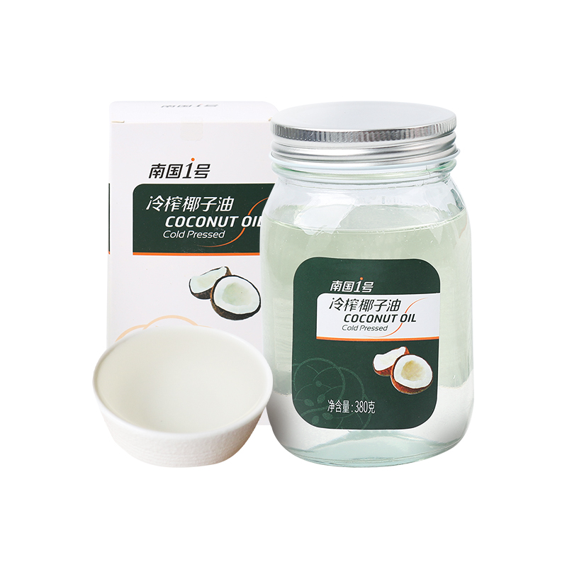 南国冷榨椰子油可食用 380g/瓶