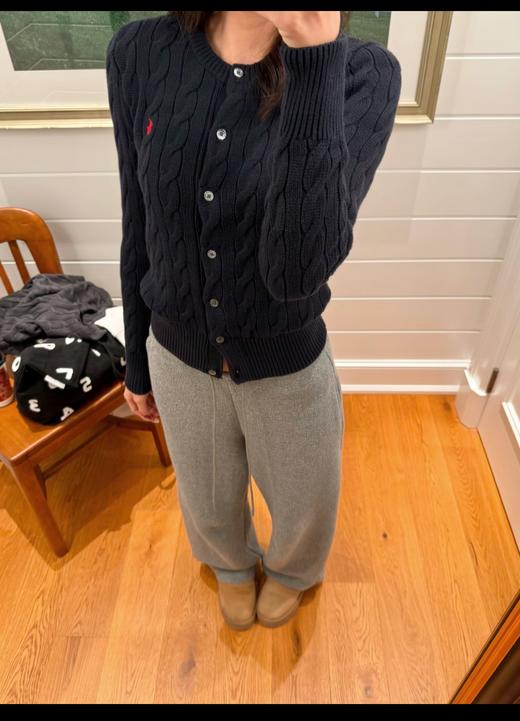 女款 R.L绞花针织 羊绒混纺开衫 经典小标秋冬百搭款 MY141 商品图0