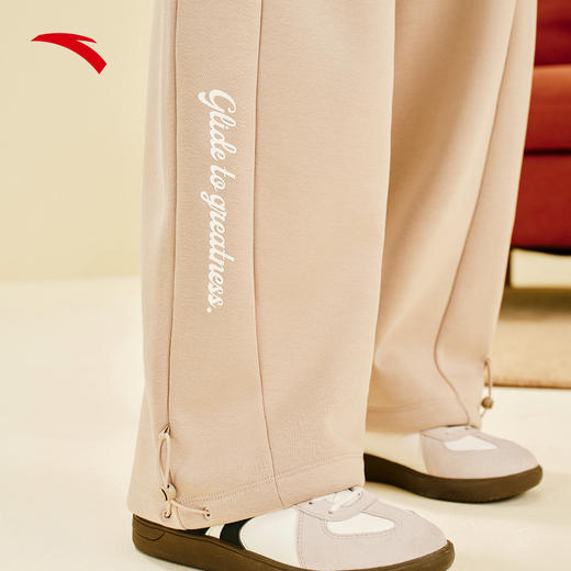 安踏直筒休闲裤女裤2025冬季新款简约百搭加绒卫裤长裤162548303N 商品图0