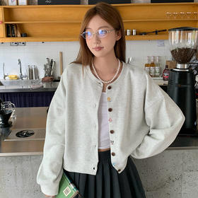 秋季棉质棒球服卫衣开衫外套 设计感刺绣休闲风夹克短款上衣