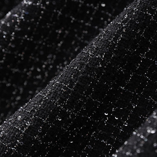 「高货wl」全新升级【铂金会员358/天猫479/差价121】(04237)洛诗琳2025秋冬暗黑法式小香风亮片粗花呢无袖收腰连衣裙 商品图4