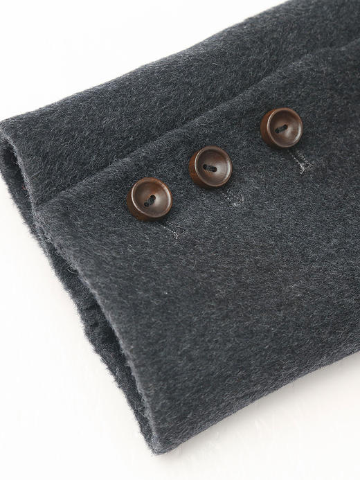 深灰色双排扣毛呢西装外套 复古风宽松显瘦中长款大衣 秋冬高级感气质女装上衣 商品图4