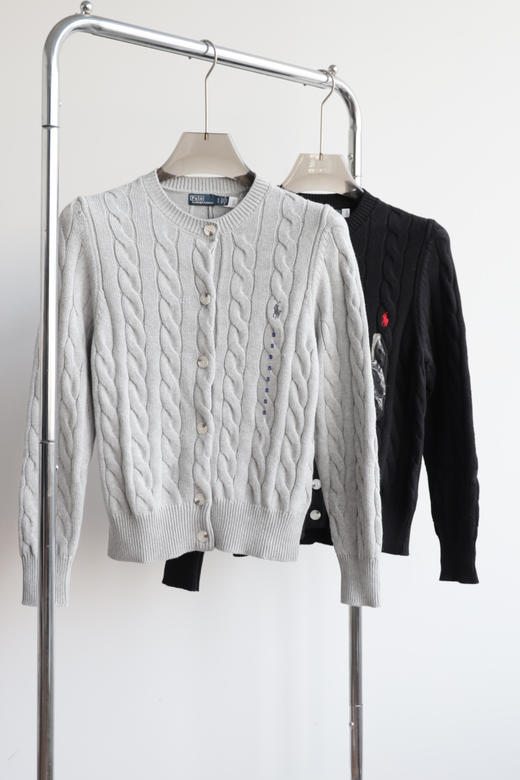 女款 R.L绞花针织 羊绒混纺开衫 经典小标秋冬百搭款 MY141 商品图3