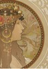 独角鹿西洋古董 1897年法国出品捷克国宝级画家穆夏签名创作版画作品《拜占庭女神》一对 商品缩略图6