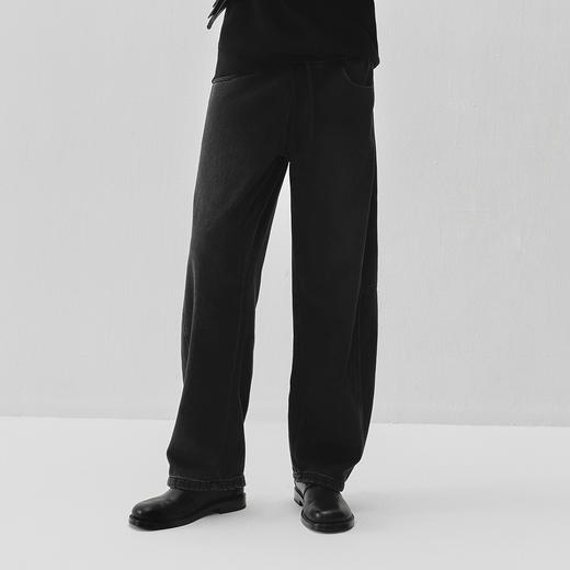 商场同款|森马牛仔裤男冬季宽松弧形弯刀裤2025新款怀旧复古长裤 商品图1