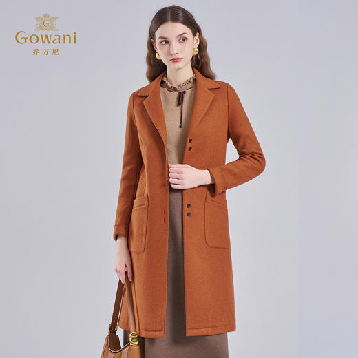 【绵羊毛】乔万尼冬季新品羊毛呢大衣时尚简约收腰大气呢子大衣ES4A322 商品图2