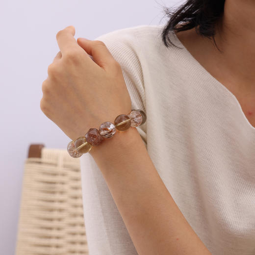 ARSIS｜晶石系列 纳财能量·黑金超七黄水晶串珠手链 商品图2