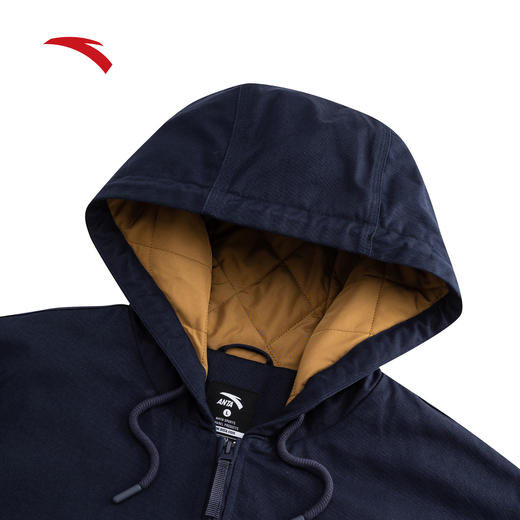 安踏加厚运动服外套男士冬季新款学院风宽松休闲连帽保暖夹克上衣152548604 商品图2