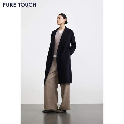 商场同款PURE TOUCH女装25秋冬新款丝绒毛混纺双面呢大衣H型毛呢 商品图3
