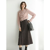 COCOBELLA设计感咖色羊毛通勤半身裙秋冬呢子高腰A字裙HS3161 商品缩略图1