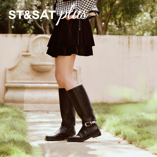 星期六复古骑士风长筒靴SSD4117172 商品图4