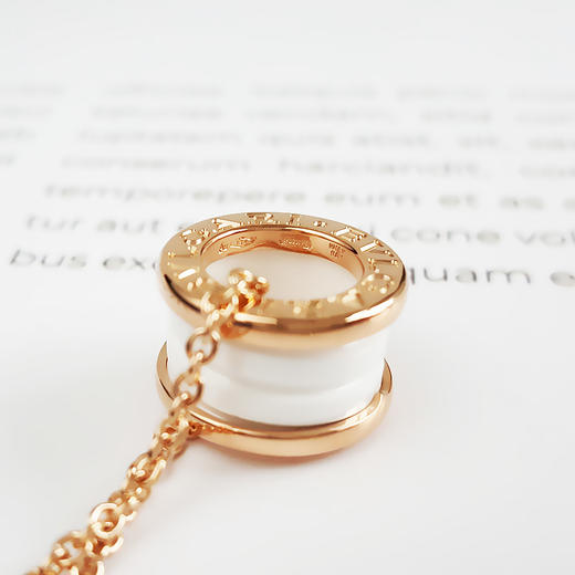 【95新】BVLGARI宝格丽B.ZERO1系列34608218K玫瑰金白陶瓷弹簧项链231025AK11 现售价：8800！ 商品图7