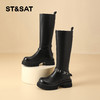 星期六都市甜酷百搭厚底长筒骑士靴SSD4117T3F 商品缩略图3