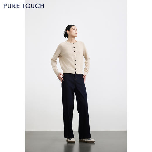 商场同款PURE TOUCH女装25秋冬新款棉混纺牛仔裤高腰直筒休闲长裤 商品图3