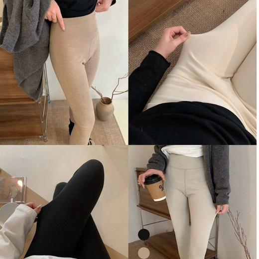 暖小艾8169羊绒蚕丝热能裤秋冬加绒加厚发热保暖秋裤女高腰打底裤 商品图1