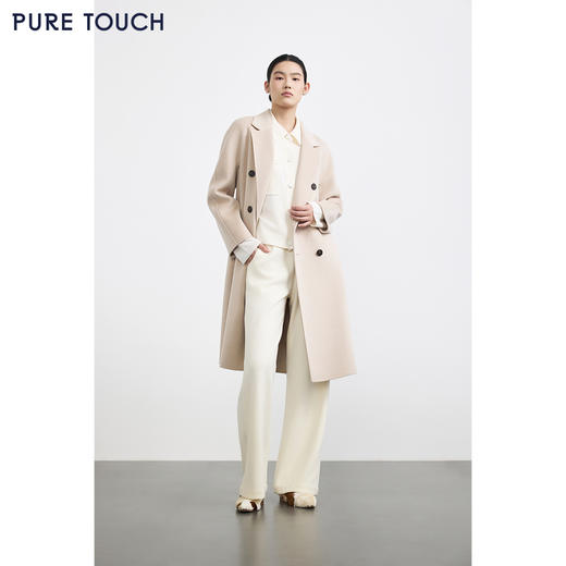 商场同款PURE TOUCH女装25秋冬新款丝绒毛混纺毛呢大衣中长款外套 商品图1