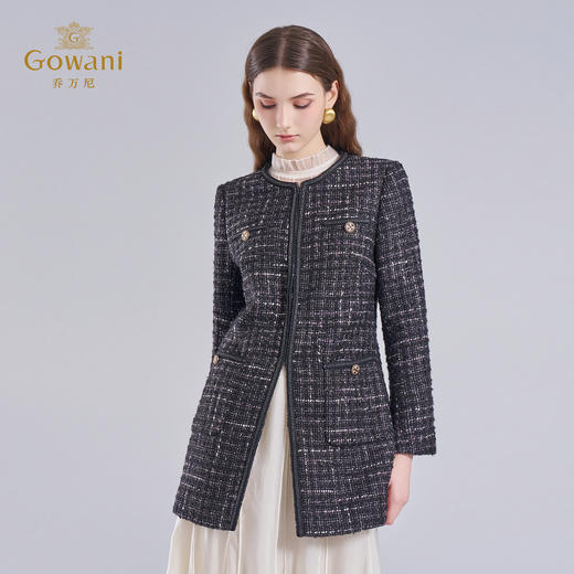 乔万尼小香风粗花呢绵羊毛大衣高级感ET4A869 商品图1