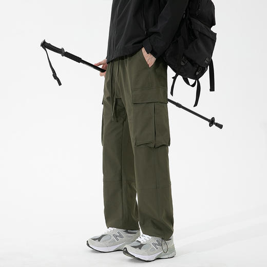 【加绒保暖】罗蒙秋冬款加绒工装休闲裤男士宽松时尚百搭侧边大口袋设计方便时尚通勤休闲长裤子 商品图7