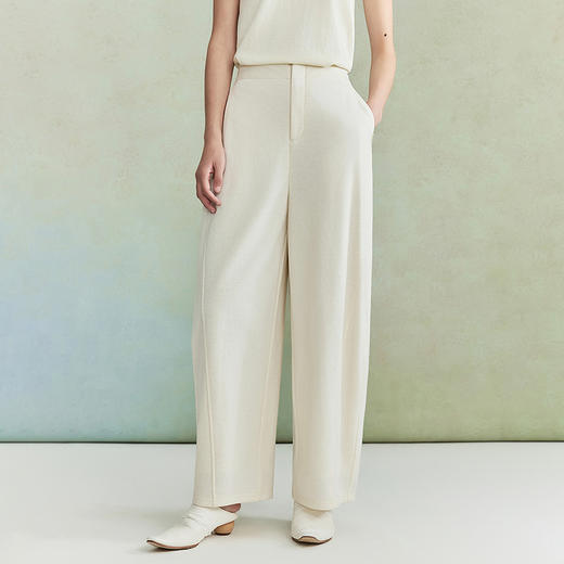 【林栖设计小店】绵羊毛裤子优雅百搭气质宽松显瘦2026早春新款阔腿裤女1961042 商品图1