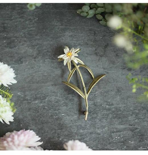 【Michael Michaud】雪绒花系列 花枝胸针 商品图0