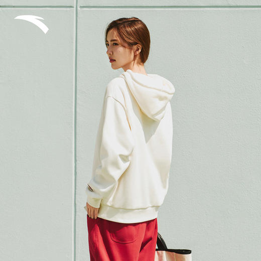 安踏连帽卫衣女2025冬季新款加绒帽衫宽松长袖运动上衣162548705N 商品图2