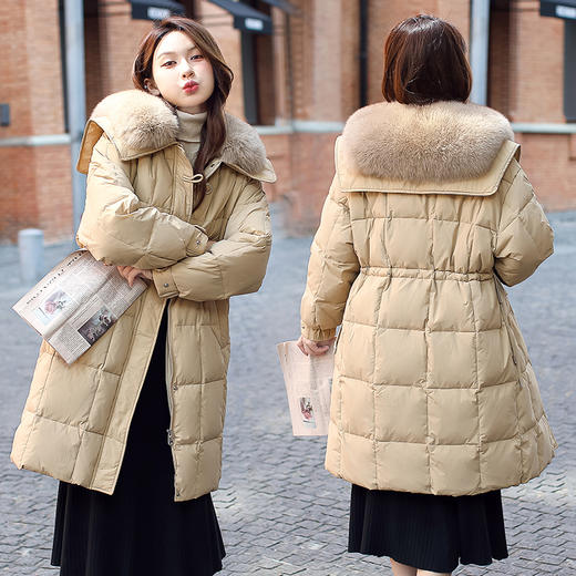 奢姿大码女装2025冬季胖妹妹时尚毛领装饰羽绒服气质减龄休闲外套7354300241 商品图1