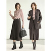 COCOBELLA设计感咖色羊毛通勤半身裙秋冬呢子高腰A字裙HS3161 商品缩略图2
