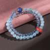 【海蓝宝 | 敦煌双圈水晶跑环手串】敦煌福泽南红玛瑙双圈手串女 天然紫水晶好运珠海蓝宝冰飘南红叠戴手链新中式国潮礼物 商品缩略图1