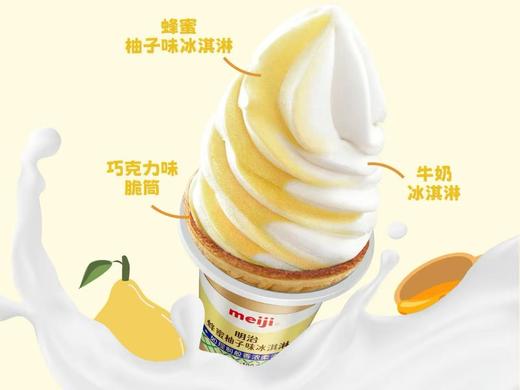【特价10元/3个】明治蜂蜜柚子味冰淇淋100G(华夫筒） 商品图2