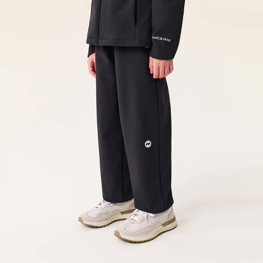 【无氟防泼水】马克珍妮男女童防风耐磨加绒户外软壳裤2025年冬装新款551737 商品图1