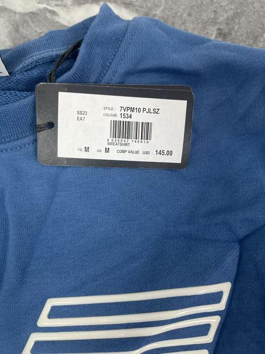 瑕疵EMPORIO ARMANI/EA7 男士纯色休闲logo印花圆领长袖套头卫衣 商品图3