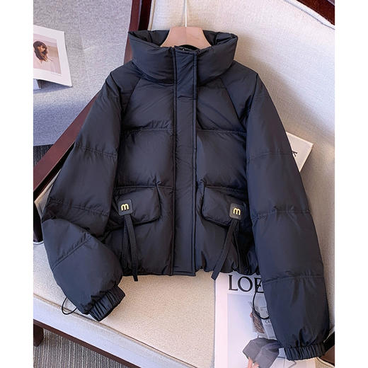 半身缘女装 冬季流苏袋盖小立领下摆可调节抽绳羽绒服254113P01740163 商品图2