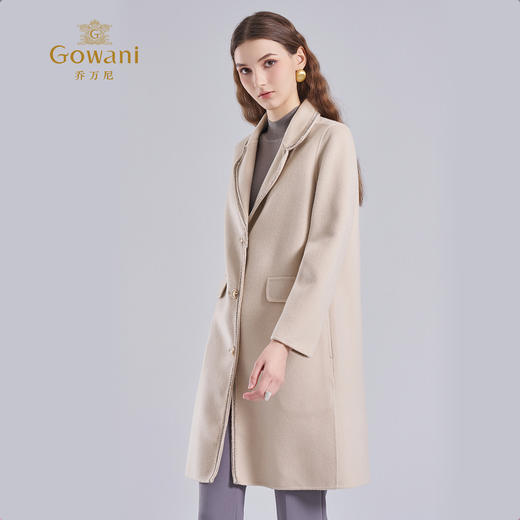 【羊绒】乔万尼羊毛羊绒大衣秋冬新款白色双面尼外套ET4A931 商品图2