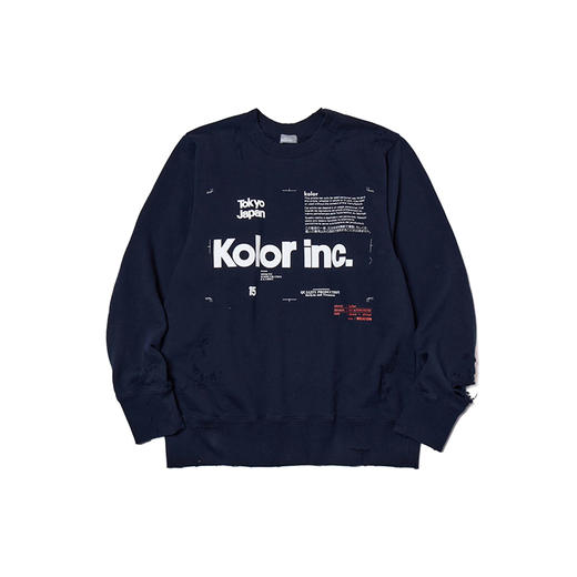 kolor BEACON Sweater 破坏加工圆领套头卫衣 商品图0