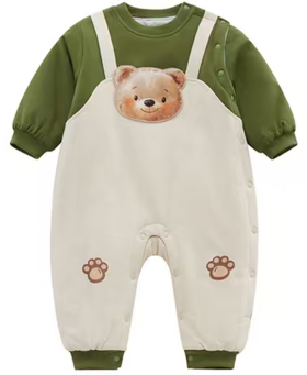 拉比i5童衣类-4拉比熊背带偏开连体衣LYDB103403