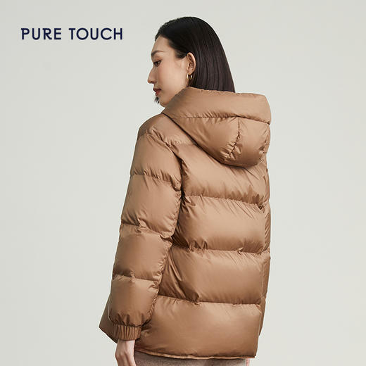 pure touch女士短款羽绒服驼咖色时尚保暖防风通勤外套23秋冬新款 商品图4