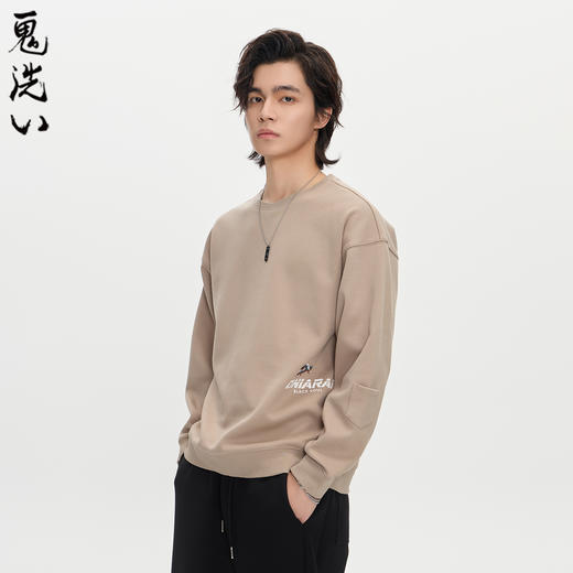 ONIARAI/鬼洗25秋冬复古日系和柄纹样仿拼布薄绒卫衣男 B240154 商品图3