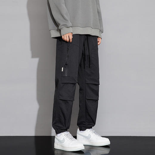 【加绒保暖】罗蒙秋冬款加绒工装休闲裤男士宽松时尚百搭侧边大口袋设计方便时尚通勤休闲长裤子 商品图12