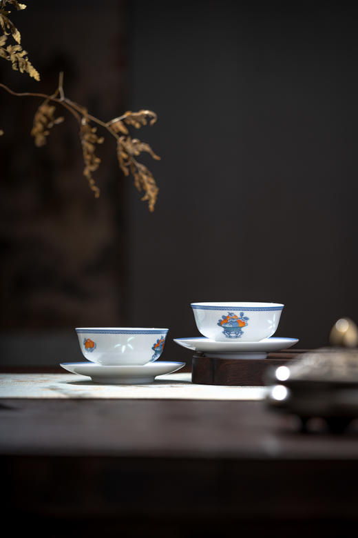 富玉 |  景德镇玲珑瓷组合功夫茶具  岁朝清供16头茶具 商品图1